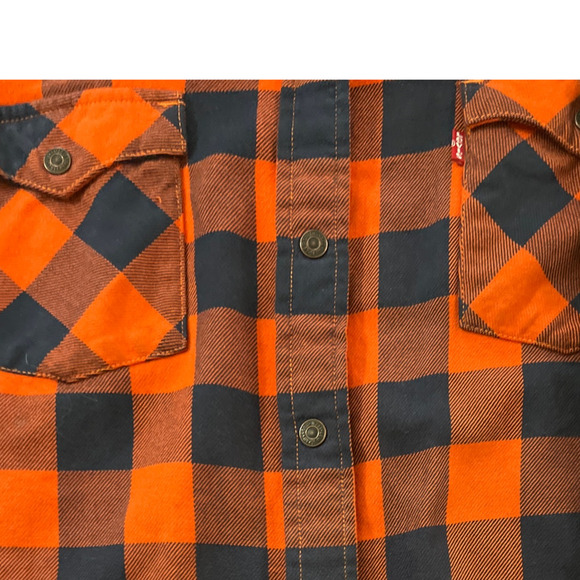 Levi's Chicago Bears NFL Plaid Barstow Western Snap Button Up Shirt Size Large - Picture 10 of 12